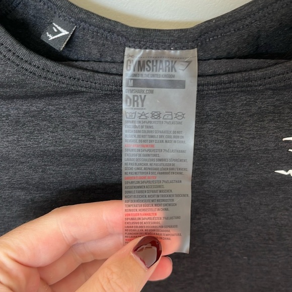 Gymshark Flex Crop Top Long Sleeve Active Size Medium Black / Gray - Picture 2 of 7